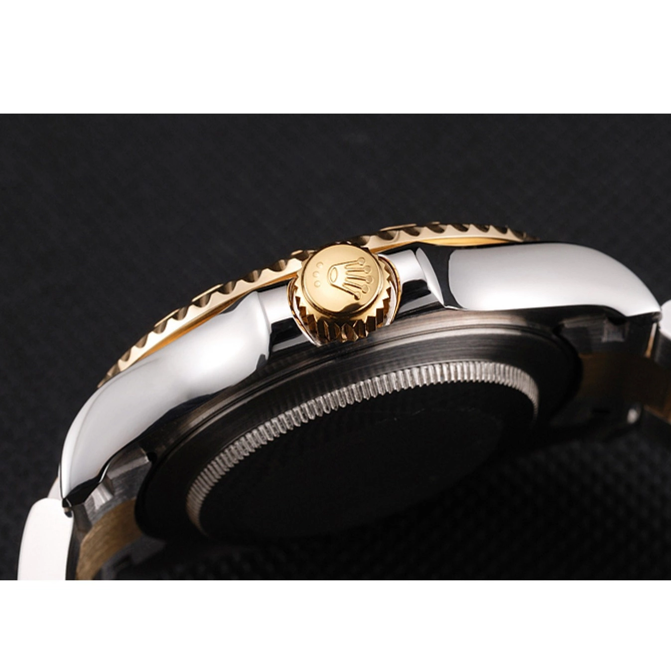 Aaa replica watch Tone Case Bracelet Gold Bezel Two Yacht-Master Stainless Rolex Swiss Champagne Dial Steel 0717